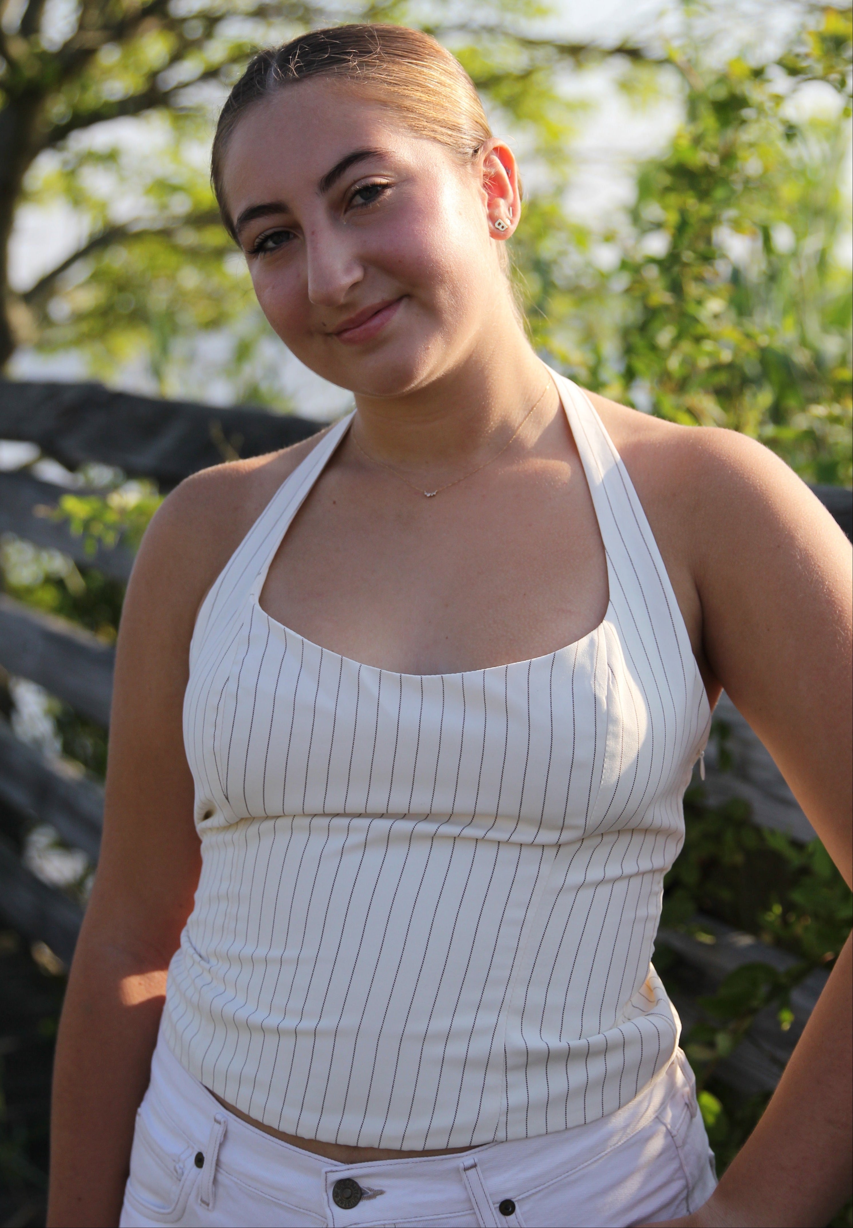 Pinstripe Halter Top