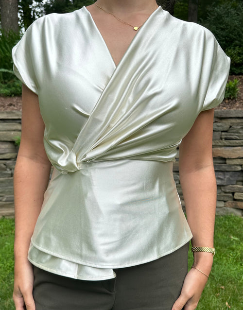 Let's Circle Back Satin Blouse